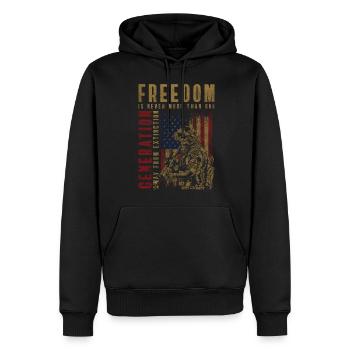 Démonstration d’infanterie de soldats - Sweat à capuche Premium bio Homme - noir - Devant - Nico (187cm)