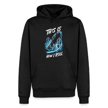 Achterbahn, So rolle ich - Männer Premium Bio Hoodie - Schwarz - Vorne - Nico (187cm)