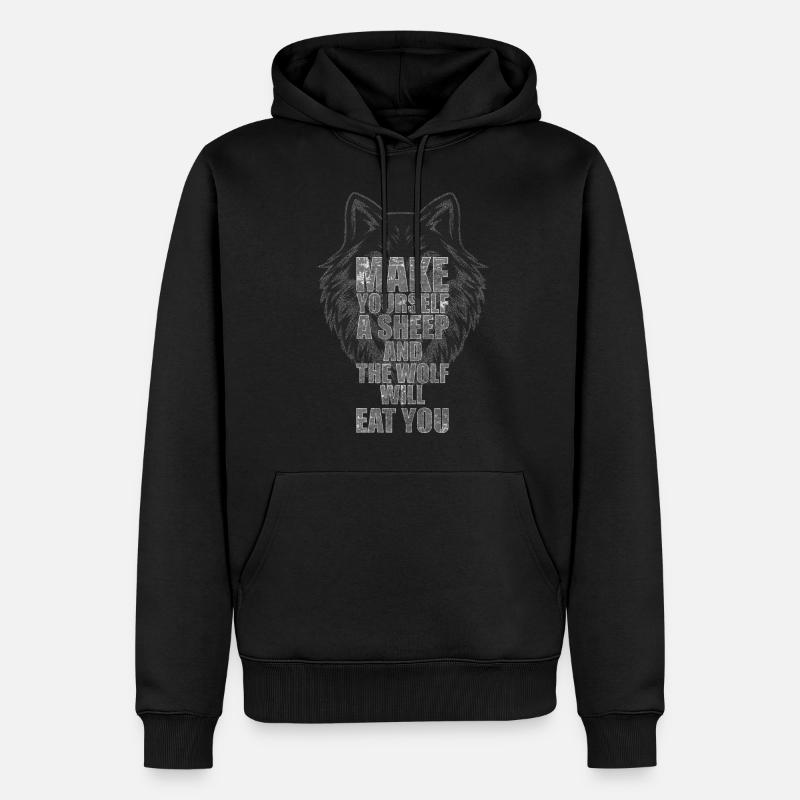 loups chien loup gris - Sweat à capuche Premium bio Homme - noir