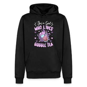 Kawaii Mignon Japon - Sweat à capuche Premium bio Homme - noir - Devant - Nico (187cm)