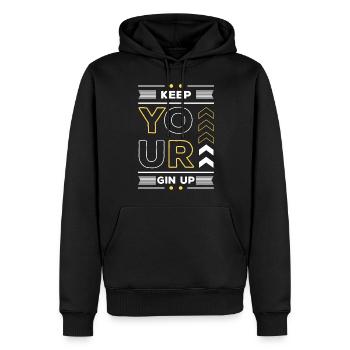 Boissons - Sweat à capuche Premium bio Homme - noir - Devant - Nico (187cm)