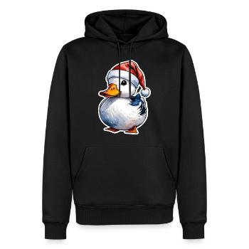 Ente Weihnachten Zeichnung - Männer Premium Bio Hoodie - Schwarz - Vorne - Nico (187cm)