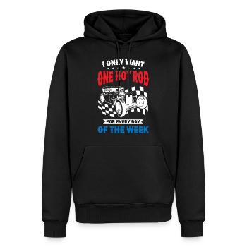 I Only Want One Hot Rod For Every Day Of The Week - Männer Premium Bio Hoodie - Schwarz - Vorne - Nico (187cm)