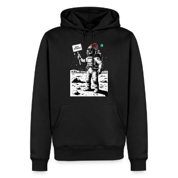 Frohe Weihnachten Astronaut - Feiertag auf dem Mon - Männer Premium Bio Hoodie - Schwarz - Vorne - Nico (187cm)