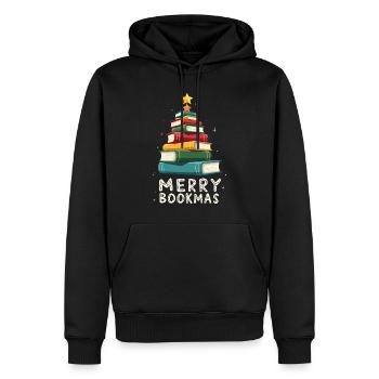 Merry Bookmas - Festliche Freude für Buchliebhaber - Männer Premium Bio Hoodie - Schwarz - Vorne - Nico (187cm)