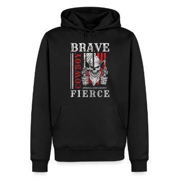 Western Amerika Banditen Cool - Männer Premium Bio Hoodie - Schwarz - Vorne - Nico (187cm)
