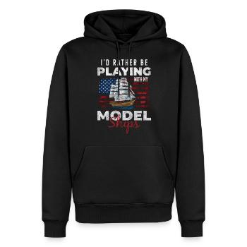 Expédition de modélisme de bateau - Sweat à capuche Premium bio Homme - noir - Devant - Nico (187cm)