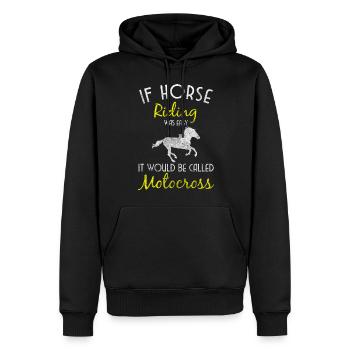 Équitation Amoureux des chevaux - Sweat à capuche Premium bio Homme - noir - Devant - Nico (187cm)