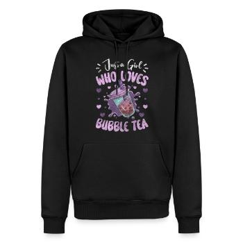 Thé Boba Sucré Coloré - Sweat à capuche Premium bio Homme - noir - Devant - Nico (187cm)