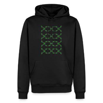 Neu - Männer Premium Bio Hoodie - Schwarz - Vorne - Nico (187cm)