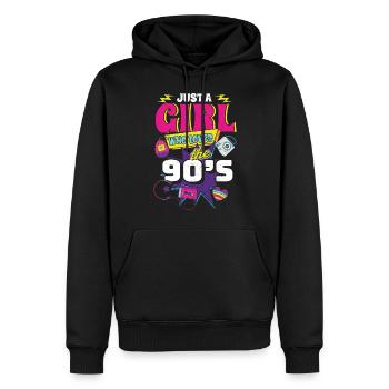 années quatre-vingt-dix - Sweat à capuche Premium bio Homme - noir - Devant - Nico (187cm)