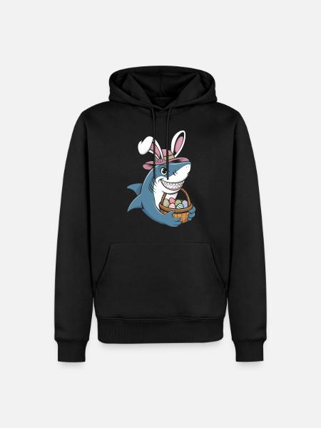 Cool Easter Shark - Männer Premium Bio Hoodie - Schwarz