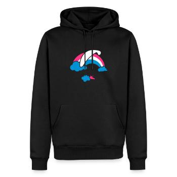 Arc en ciel et nuages Parapente - Sweat à capuche Premium bio Homme - noir - Devant - Nico (187cm)