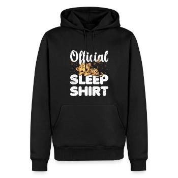 Gepard Offizielles Schlafshirt Faul Relax - Männer Premium Bio Hoodie - Schwarz - Vorne - Nico (187cm)