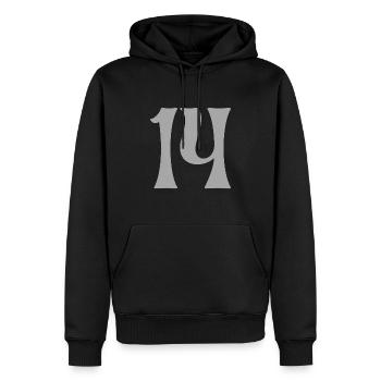 14 - Sweat à capuche Premium bio Homme - noir - Devant - Nico (187cm)