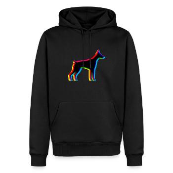 CMYK Dobermann - Men’s Premium Organic Hoodie - black - Front - Nico (187cm)