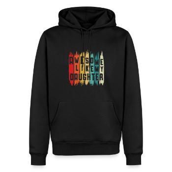 Génial comme ma fille Drôle fête des pères - Sweat à capuche Premium bio Homme - noir - Devant - Nico (187cm)