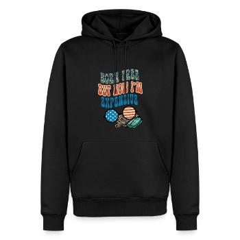 Born Free But Now I'm Expensive - Männer Premium Bio Hoodie - Schwarz - Vorne - Nico (187cm)
