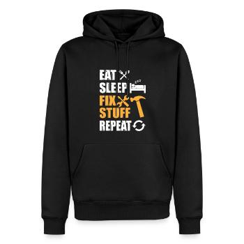 Manger Sleep Fix Stuff Répéter - Sweat à capuche Premium bio Homme - noir - Devant - Nico (187cm)
