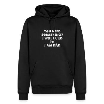 Vous avez besoin de quelque chose que je suis papa mécanicien - Sweat à capuche Premium bio Homme - noir - Devant - Nico (187cm)