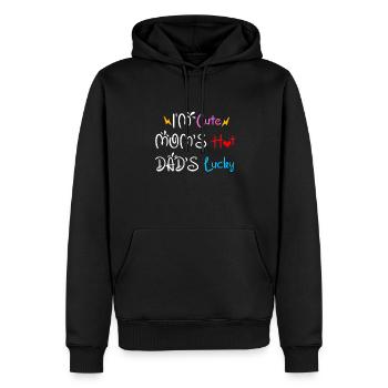 I'm Cute Mom's Hot Dad's Lucky Baby Funny - Männer Premium Bio Hoodie - Schwarz - Vorne - Nico (187cm)