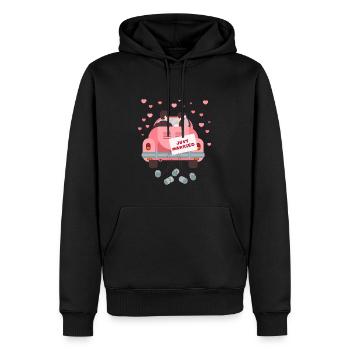 Just Married - Men’s Premium Organic Hoodie - black - Front - Nico (187cm)