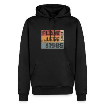 40ème Anniversaire Sans défaut depuis 04/1985 - Sweat à capuche Premium bio Homme - noir - Devant - Nico (187cm)