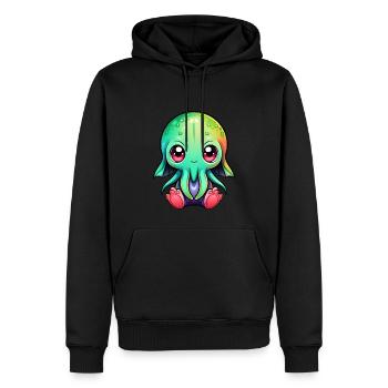 Magnetism of Lovecraft: Adorable Cute Baby Cthulhu - Men’s Premium Organic Hoodie - black - Front - Nico (187cm)