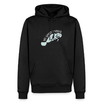 Ich liebe Manatee, Dugong - Männer Premium Bio Hoodie - Schwarz - Vorne - Nico (187cm)