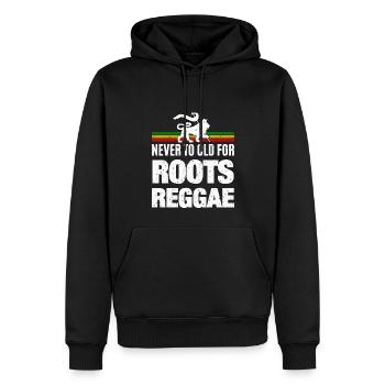 Jamais trop vieux pour le roots reggae - Sweat à capuche Premium bio Homme - noir - Devant - Nico (187cm)