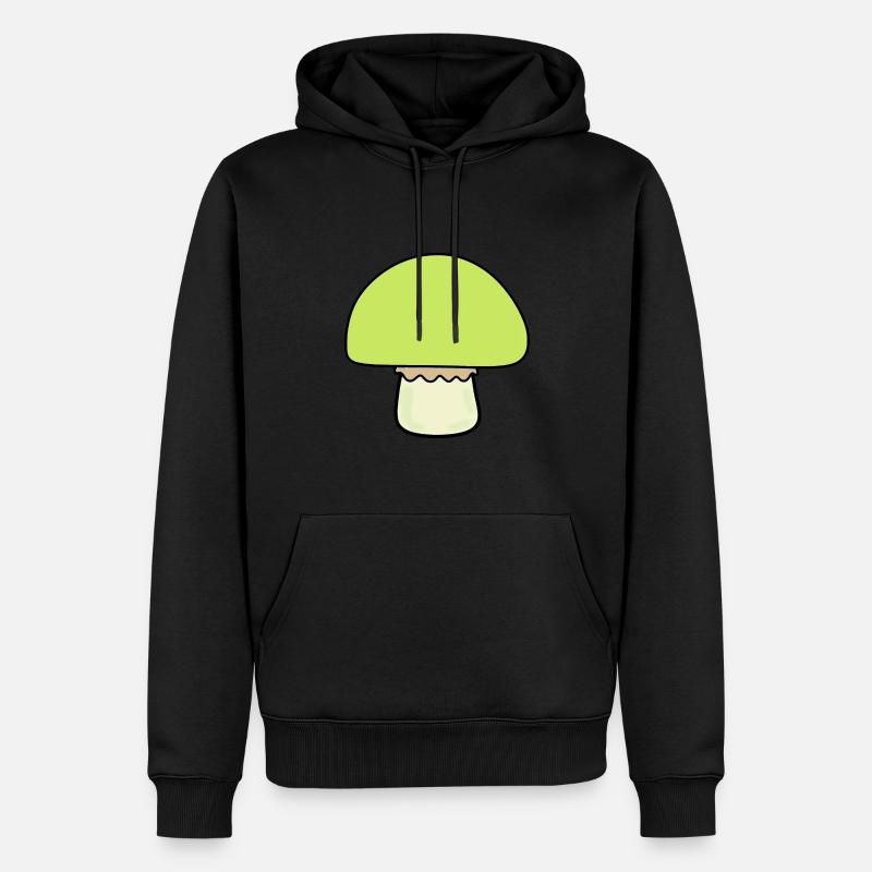 Champignon vert, champignons verts - Sweat à capuche Premium bio Homme - noir