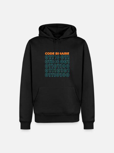 Code binaire - Sweat à capuche Premium bio Homme - noir