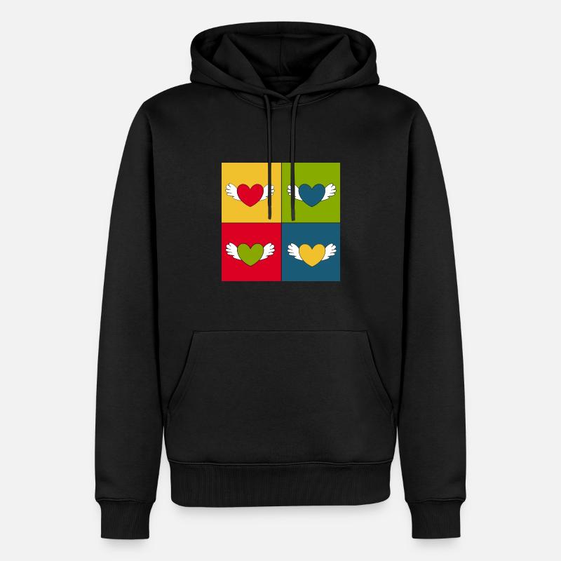 Cadeau Saint-Valentin Saint-Valentin - Sweat à capuche Premium bio Homme - noir