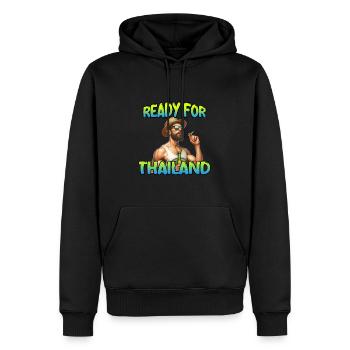 Ready for Thailand Urlaub Party Outfit - Männer Premium Bio Hoodie - Schwarz - Vorne - Nico (187cm)