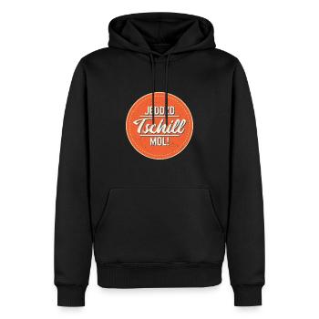 Tschill mol - Männer Premium Bio Hoodie - Schwarz - Vorne - Nico (187cm)