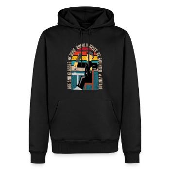 Age and glasses of wine should never be counted - Männer Premium Bio Hoodie - Schwarz - Vorne - Nico (187cm)