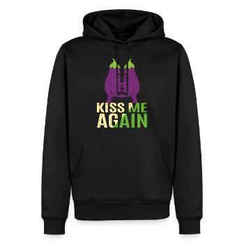 Embrassez-le à nouveau. Aubergine douce - Sweat à capuche Premium bio Homme - noir - Devant - Nico (187cm)