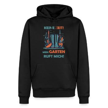 Keine Zeit! Mein Garten ruft mich! - Männer Premium Bio Hoodie - Schwarz - Vorne - Nico (187cm)