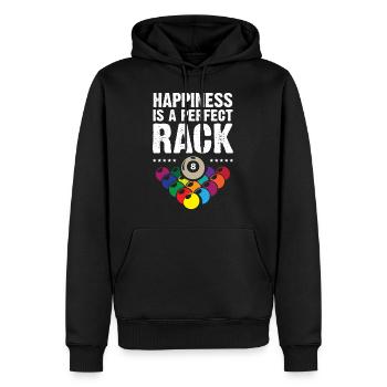 Happiness Is A Perfect Rack Billiards - Männer Premium Bio Hoodie - Schwarz - Vorne - Nico (187cm)