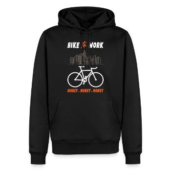 Bike to Work Money Money Money - Männer Premium Bio Hoodie - Schwarz - Vorne - Nico (187cm)