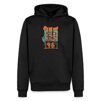 Limited Edition 1981 Cassette Vintage Birthday - Men’s Premium Organic Hoodie - black - Front - Nico (187cm)