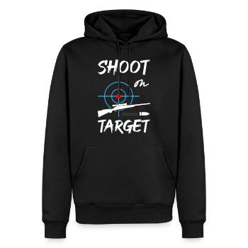 Tirez sur la cible - Sniper - Sweat à capuche Premium bio Homme - noir - Devant - Nico (187cm)