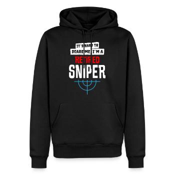C’est difficile de me faire peur Je suis un tireur d’élite à la retraite - Sweat à capuche Premium bio Homme - noir - Devant - Nico (187cm)