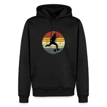 Fußball Fußballer bunt vintage - Männer Premium Bio Hoodie - Schwarz - Vorne - Nico (187cm)