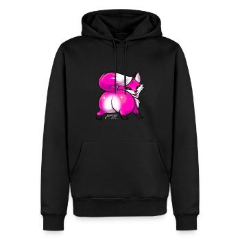 Twerk Fox Pink light - Männer Premium Bio Hoodie - Schwarz - Vorne - Nico (187cm)