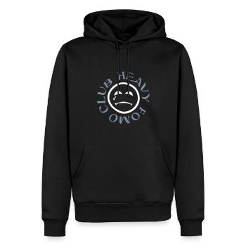 Heavy Fomo Club - Männer Premium Bio Hoodie - Schwarz - Vorne - Nico (187cm)