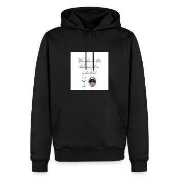 Man nehme ein Glas Wein und gebe es in den Koch - Männer Premium Bio Hoodie - Schwarz - Vorne - Nico (187cm)