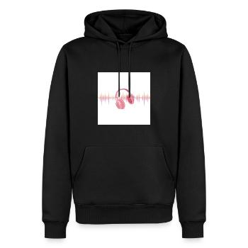 Casque de chemise de musique - Sweat à capuche Premium bio Homme - noir - Devant - Nico (187cm)