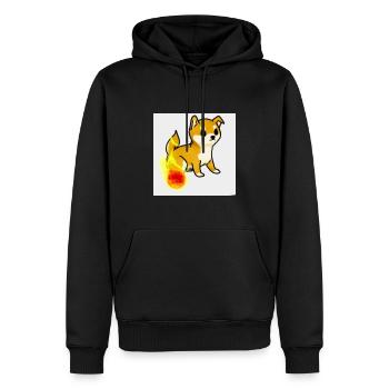 Shiba Inu Fire starter - Men’s Premium Organic Hoodie - black - Front - Nico (187cm)