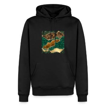 Modèle d’animaux sauvages - Sweat à capuche Premium bio Homme - noir - Devant - Nico (187cm)